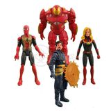 Kit Bonecos 15cm Capitã Marvel Doutor Estranho Homem Aranha