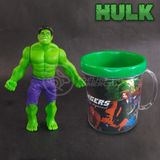 Kit Boneco Hulk Marvel 15 Cm + Caneca Vingadores 350 Ml