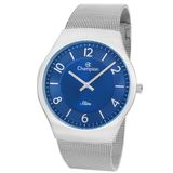 Relógio Champion Masculino Ca21848f Slim Prateado