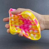 Pop It Tie Dye Quadrado Anti Stress Amarelo E Rosa