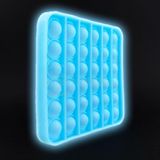 Pop It Brilha No Escuro Quadrado Anti Stress Azul