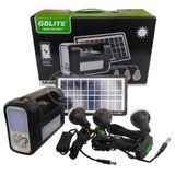 Kit Lanterna Placa Solar Carregador Portatil Emergência