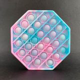 Pop It Tie Dye Octogonal Anti Stress Azul E Rosa
