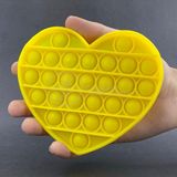 Pop It Coração Anti Stress Bolha Amarelo