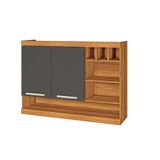 Armário Aéreo Cozinha Modulado Burguesa 2 Portas C/ Adega Freijo/grafite - Nesher
