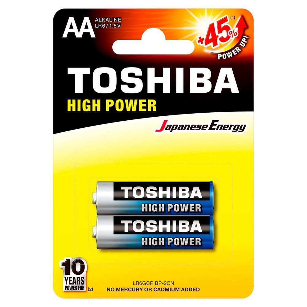 Pilha Alcalina Aa Toshiba Lr6gcp Blister C/ 2 Unidades 1.5v