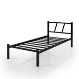 Cama Solteiro Tubolar De Ferro Helena 2 Cores Cor:preto