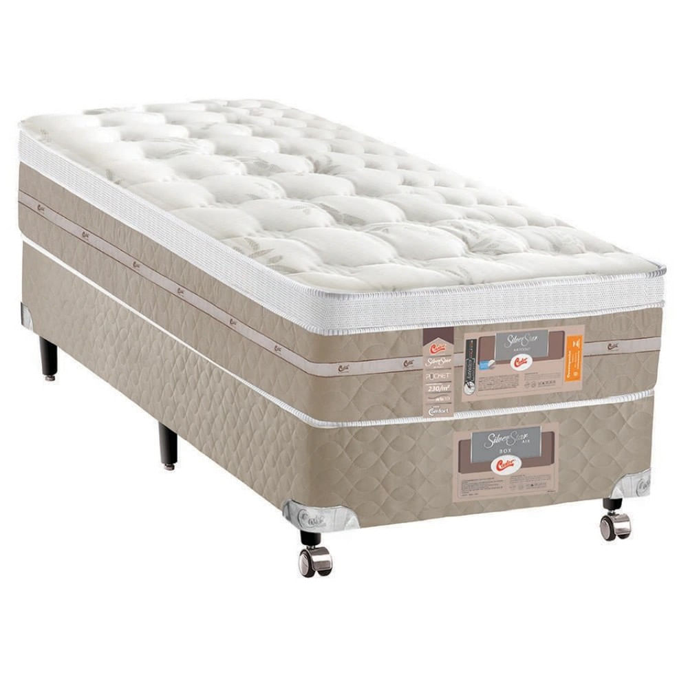 Cama Box Solteirão Castor Silver Star Air Molas Ensacadas