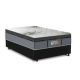 Cama Box Viuva Preta + Colchão - New Aspen - 128x188x65cm