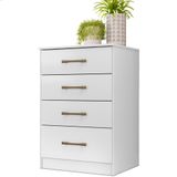 Comoda 4 Gavetas Ms9134 Branco Moval Branco