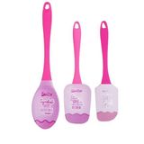 Kit Utensílios De Cozinha Colher Espátula Pão Duro Rosa