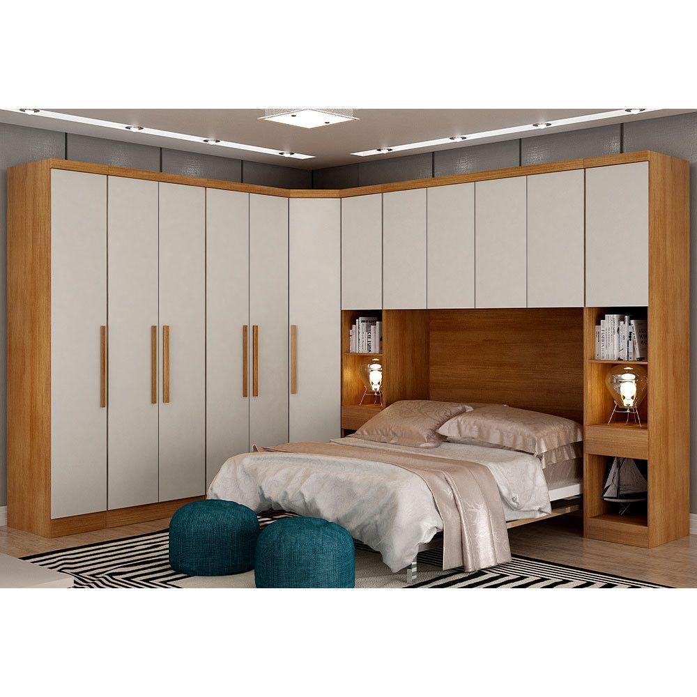 Guarda-roupa Em Mdf Com 12 Portas E 8 Gavetas Cumaru/fendi