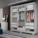 Guarda-roupa Closet Em Mdp 4 Gavetas E 7 Prateleiras Branco