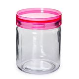 Pote Hermético De Vidro Redondo Para Mantimentos Rosa 650 Ml Sanremo