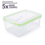 Pote Hermético 1,3 L Retangular Linha Vacuum Moda Do Chef