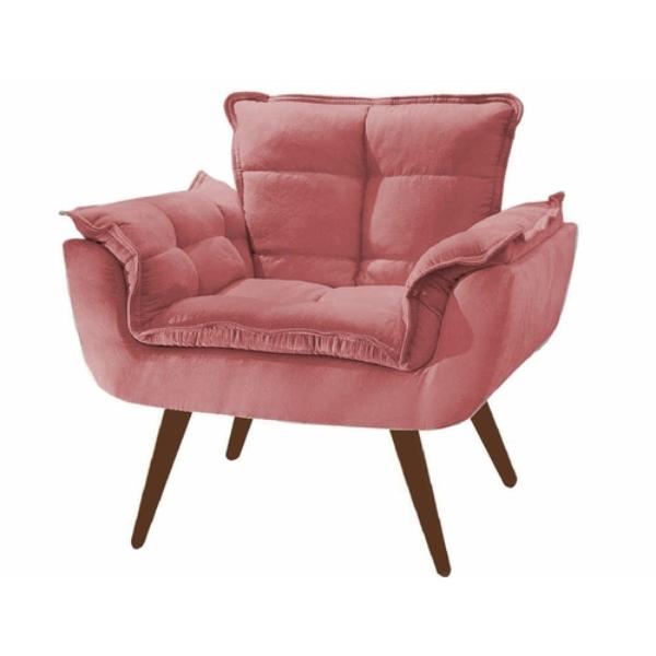 Kirt 02 Poltrona Decorativa Opala Suede Rose SU DECOR