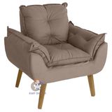 Poltrona Decorativa Opala Suede Capuccino SMF Decor