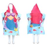 Toalha Poncho De Praia Piscina Infantil Com Capuz Sereia