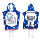 Toalha Poncho De Praia Piscina Infantil Com Capuz Astronauta