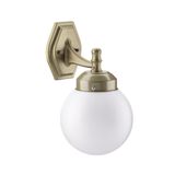 Arandela Ouro Velho Colonial Globo Branco Opalino Ace65