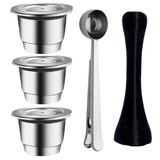 Kit 3 Cápsula Nespresso Reutilizável Inox Café Essenza Pilão