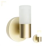 Arandela Dourado Fosco Para Sala Tubo Acrilico Branco Lup59