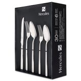 Faqueiro 30 Pçs Aço Inox Estojo De Papelão Hercules Mykonos