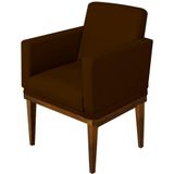 Poltrona Cadeira Para Sala Quarto Decoração Luis Xv Marrom