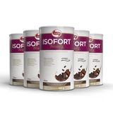 Kit 5 Isofort Beauty Whey Protein Isolado Vitafor 450g Cacau