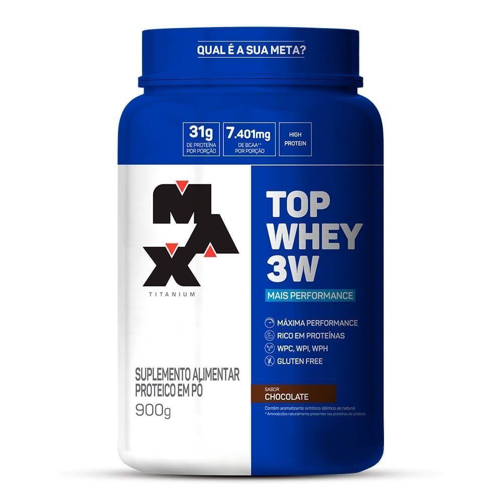 Top Whey 3w Mais Performance 900g Chocolate Max Titanium