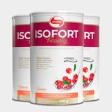 Kit 3 Isofort Beauty Whey Protein Isolado 450g Cranberry