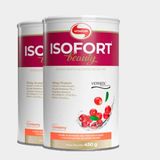 Kit 2 Isofort Beauty Whey Protein Isolado 450g Cranberry