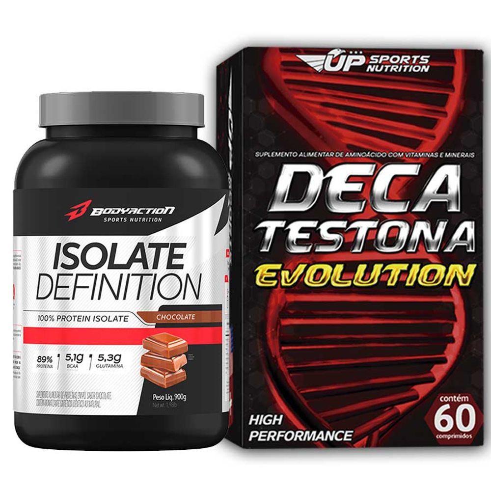 Whey Protein Isolado 900g Chocolate + Deca Testona Evolution