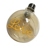 Lampada Led Mensagem Love 4w Branco Quente Casa Comercio