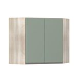 Armário Canto Diagonal 2 Portas Luci Legno Crema C/verde