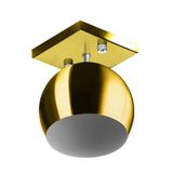 Lustre Plafon Bola 15 Cm Quadrada Dourado