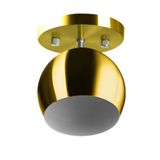 Lustre Plafon Bola 15 Cm Redonda Dourado Gold