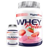 Whey Protein 900g + Colágeno Hidrolisado 100 Caps Morango