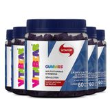 Kit 5 Vita Bear Multivitamínicos Vitafor 60 Gomas 200g