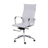 Cadeira de Escritório Eames Giratória Alta - PU Branca