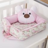 Ninho Para Bebê 02 Peças 70cm X 50cm Ursa Dengosa Rosa