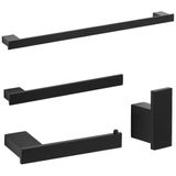 Kit De Acessórios Para Banheiro Preto Fosco Master 4 Peças