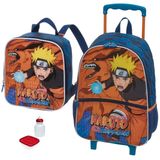 Kit Mochila Escolar Naruto Karuma Tam G Rodinha Lancheira