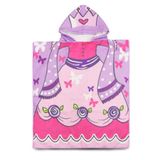 Toalha Poncho De Praia Infantil Com Capuz Princesa