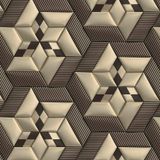 Papel De Parede 3d Marrom E Dourado Geometrico Autocolante