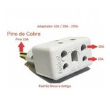 Kit 3 Peças Plug Adaptador De Tomada 10a/20a 3pinos 2pinos