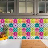 Papel De Parede Infantil Azulejo Geométrico Vivo