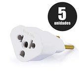 Kit 05 Adaptador Tomada Padrão Novo Antigo Universal Branco