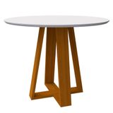 Mesa De Jantar Para 4 Lugares Tampo 1,00m Vitoria Ypê Off White New Ceval