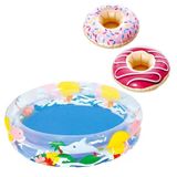 Kit Piscina Inflável 74l Belfix+ Bóia 2 Apoios Copo Donuts